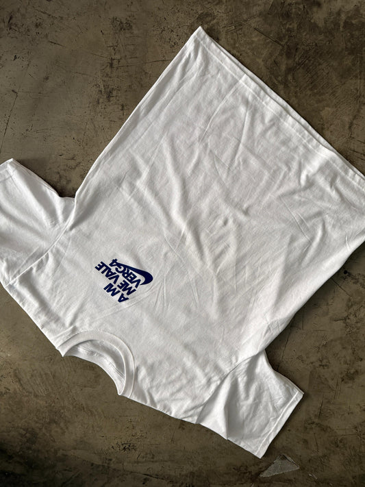 Playera "A Mi  Me Vale Verga" Blanca / Azul